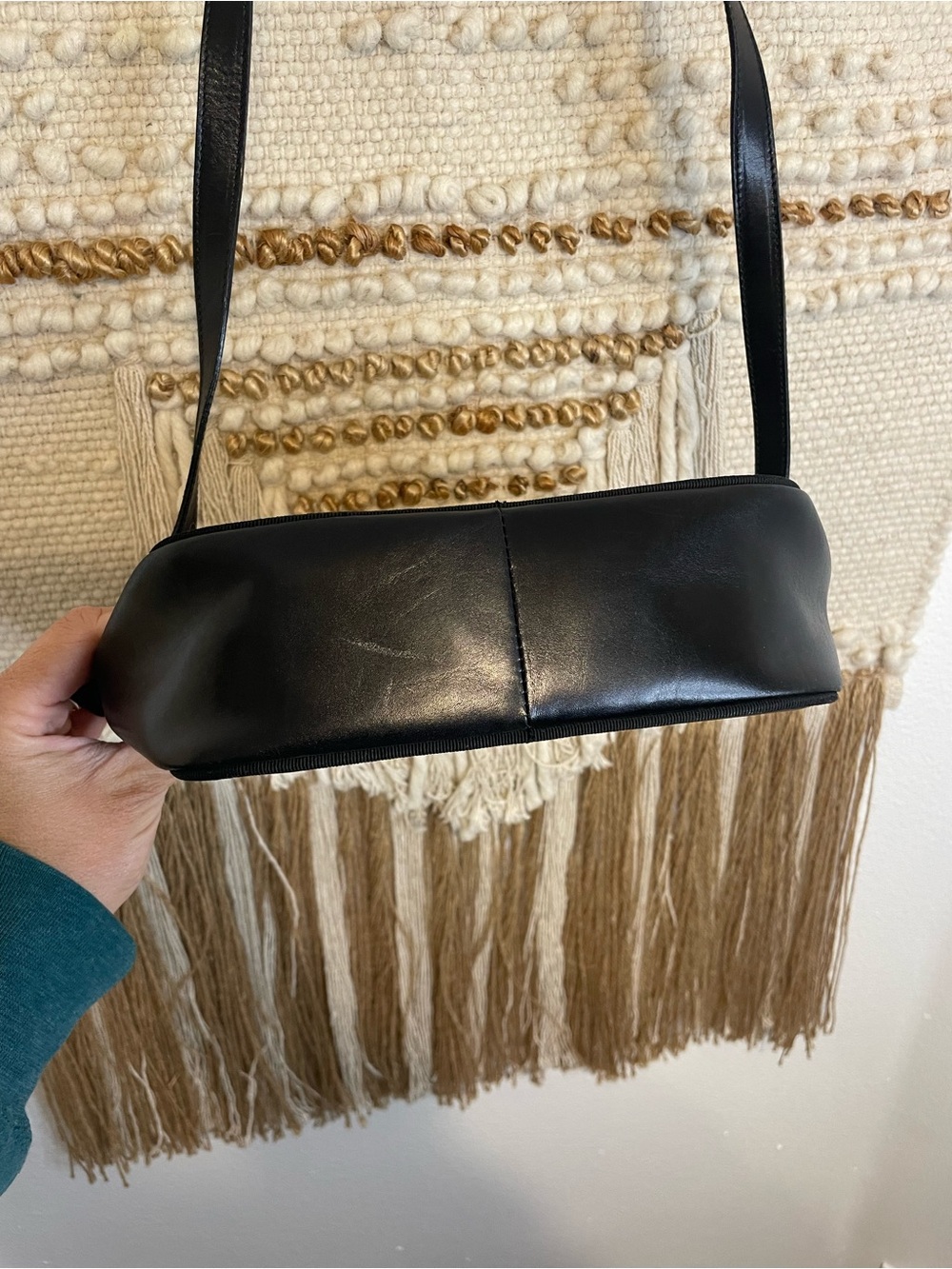 Vintage Salvatore Ferragamo Black Crossbody Bag with Gold Logo Accent - Picture 8 of 10